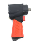 Workhorse Grade Pneumatic Air Impact Wrench Half Inch Drive Twin Hammer Design Delivers Knockout 1300Nm Torque side view with ergonomic red grip.