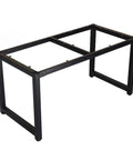 Rock Solid Industrial Metal Table Frame With Heavy Duty Square Tube Furniture Legs And Adjustable Leveling Feet For Workbench Or Side Table In Matte Black No Sweat Setup, side view showing square tube construction.