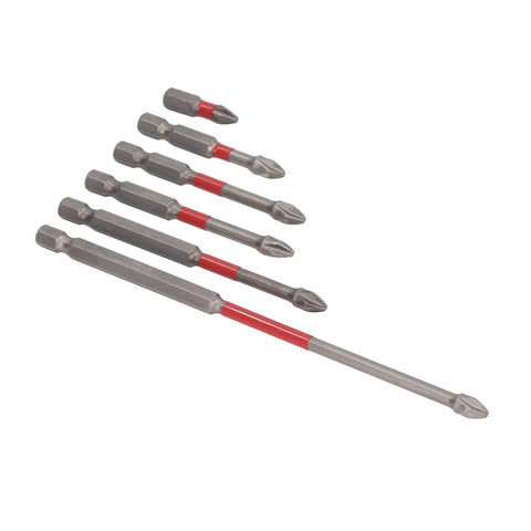 Top Tier 6 Pcs Alloy Steel Screwdriver Bits Set With Magnetic Cross Head Buffer Design For Furniture Auto And Electrical Repair Jobs, six bits