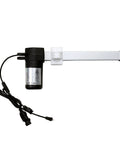 Power Recliner Motor Replacement 3MR122 220T Emomo Actuator, silver and black linear actuator with cables, side view