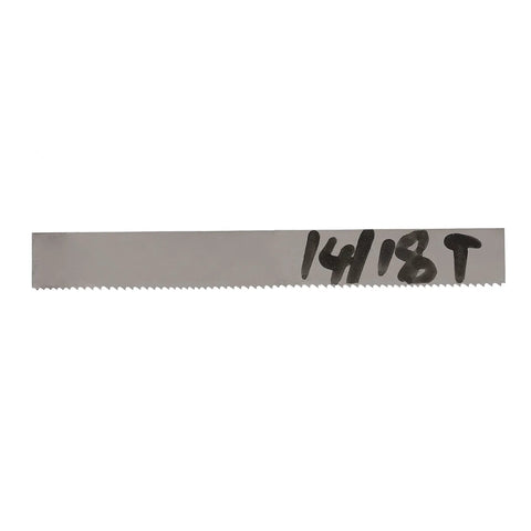 70-1/2 Inch Bi-Metal Bandsaw Blade 1/2 Inch Wide 0.025 Inch Thick M42 Teeth Variable 14 To 18 TPI For Cutting Soft Ferrous Metal Only Ideal For Tubes And Profiles Durable Metal Cutting Blade For Heavy Duty Projects