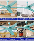Heavy Duty 1200Mm Three Blade Metal Ceiling Fan With Low Decibel Operation For Indoor Or Outdoor Hangouts in various settings.