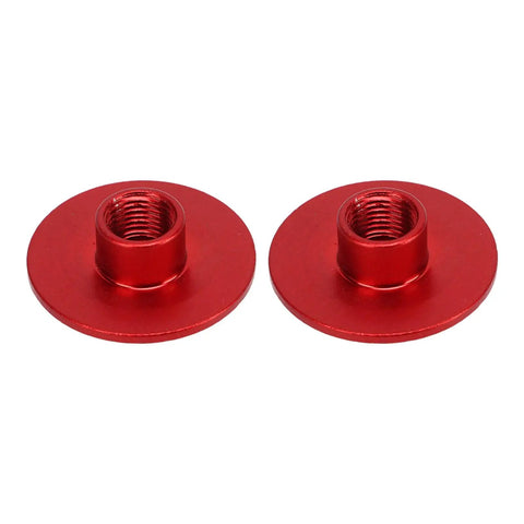 Two Pack Red Front Fork Covers for Mountain and Road Bikes, Electroplated Aluminum Shock Absorption Caps, top view