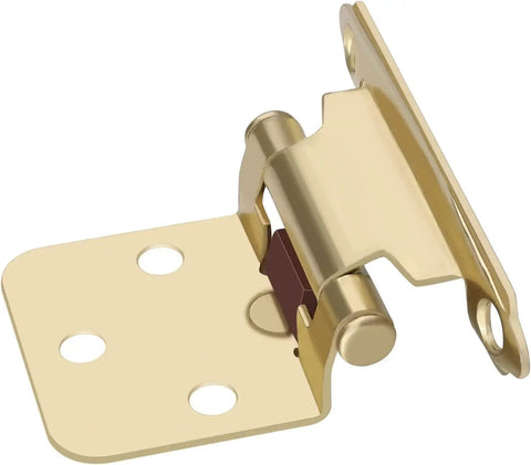 Self Closing Brushed Brass Flush Mount Cabinet Hinges For Kitchen Bathroom And Cupboard 60 Piece Set 30 Pairs Durable No Fuss Soft Close Hardware