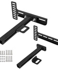 Built Tough Headboard Brackets For Metal Bed Frames Universal Adjustable Footboard Mounting Kit showing hardware in black finish.