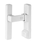 Matte White 90 Degree Barn Door Lock With Dual Locking System Zinc Alloy Right Angle Latch for doors and cabinets