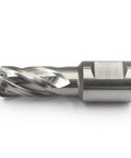 Workhorse High Speed Steel Annular Cutter With 3/4 Inch Weldon Shank for steel cutting, featuring a 9/16 inch diameter.