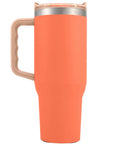 Orange Rock Solid 40 Oz Stainless Steel Vacuum Insulated Tumbler with Copper Plate Technology for drinks.