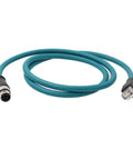 Ethernet M12 D Coded To RJ45 Cable 4 Pin Plug And Play Profinet Network 1 Meter for industrial devices, green cable with connectors