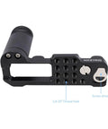 L-Shaped Grip For Sony ZV-1 II And ZV-1F Vlog Cameras With Black ARCA Extension Bracket and multiple mounting points.