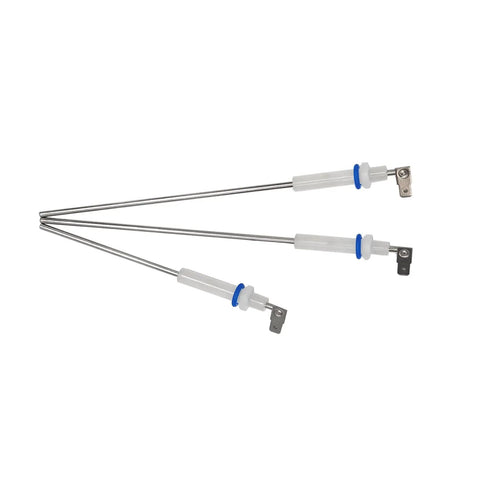Pro Grade Boiler Steam Probe Kit For Breville And Sage Espresso Makers three stainless steel thermal sensors with white tips.