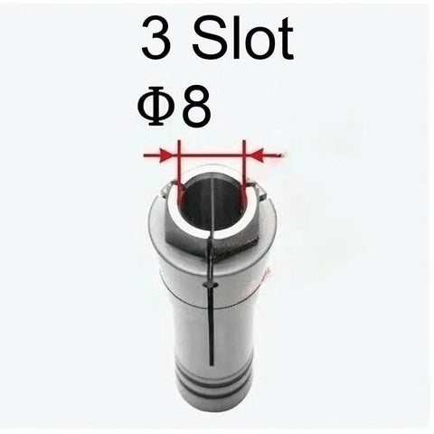 8mm High Precision Collet Chuck Head For DGZ60E CNC Router Spindle 3 Slot Tool Holder, top view showing 8mm opening