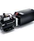 Heavy-Duty 220V AC Hydraulic Power Unit With 10 Quart Reservoir, black single-phase lift pump for auto shop equipment.