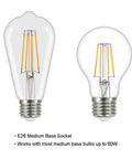 Edison-style filament bulbs for 6 Light Black Vintage Chandelier Pendant Ceiling Light with medium base sockets.