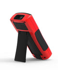 Back view of 2 In 1 Handheld Oscilloscope And Pro Grade Multimeter For Automotive Diagnostics, red with stand extended.