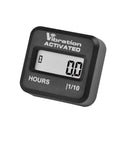 Digital Mini Vibration Activated Hour Meter For Gas Engines, Keeps Real Running Hours 0 To 999.99, Non Resettable, 3 Interval Maintenance Reminders, Compact black plastic hour gauge, 1/10