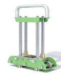 Two Station Sheet Metal Bender for manual bending of steel aluminum and copper from 0 to 90 degrees with lightweight aluminum handle.