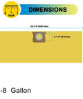 Dimensions of Six Pack Type H Vacuum Bags For Five To Eight Gallon Wet Dry Vacs High Efficiency Disposable Filter Bags.