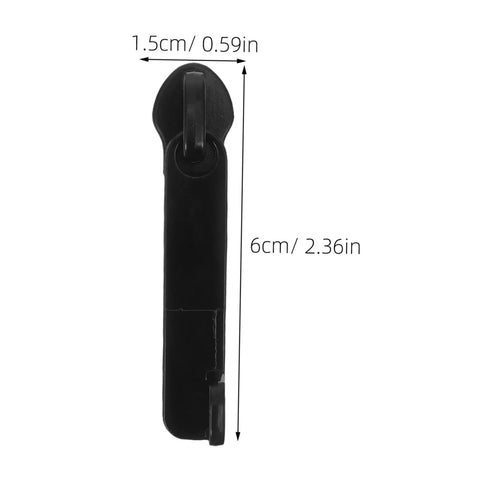 Black nylon zipper pull with dimensions 2.36 x 0.59 inches, part of Explosion-Proof Zipper Pull Replacement Kit For Luggage And Suitcases.
