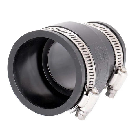 2 X 1-1/2 Inch Flexible Coupling With Stainless Steel Clamps For Home Plumbing And Sewer Lines, Easy Install Rubber Sleeve, Durable DIY Piping Connection black rubber pipe coupling with stainless steel clamps