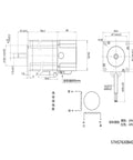 HBWLKJ01 NEMA 23 brake stepper motor, side-view, 57mm frame, 24V brake