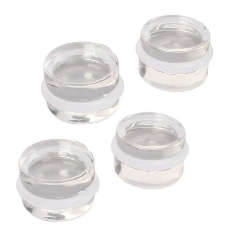 Clear Acrylic Door Stopper Set 4 Pieces, Round Self Adhesive Buffers, No Drill Install For Living Room And Bathroom, Scratch Proof Noiseless