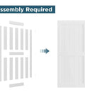 72 By 96 Inch White Barn Door With Sliding Hardware Kit assembly components