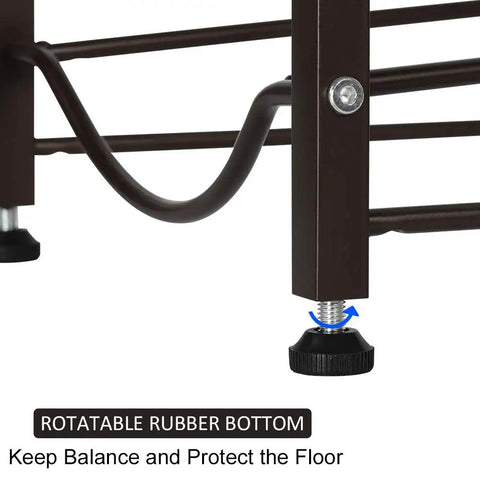 Detail of rotatable rubber bottom of the Five Tier Water Jug Rack for Five Gallon Jugs Heavy Duty Steel Bottle Organizer Shelf