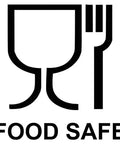 Food safe symbol featuring a cup and fork, indicating suitability for food contact.