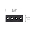 Black Sliding Barn Door Track Connector For Two Track Linkage Carbon Steel Hardware With End Hole Design 3-1/8" x 1-1/16"