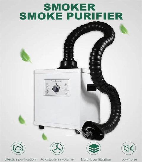 Moveable Welding Fume Extractor For Desktop Use Dual Port Smoke Remover with adjustable hose and control panel