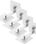 4 Piece Anti Tip Furniture Anchor Kit Punch Free Dresser Anchors With Stainless Steel And Acrylic, Easy To Install Wall Proofing For Safety, No Drill, Ideal For Dresser, Bookcase, TV Stand And Cabinets, four clear adhesive anchors