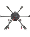 650mm Folding Carbon Fiber FPV Drone Frame Kit With Six Foldable Arms, Landing Gear Skid, 3K Pure Carbon Tubes top view