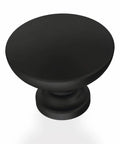 Top view of Fulton Matte Black Round Cabinet Knobs 1-3/16 Inch Easy Install Durable Hardware for Drawers, Dresser, and Cabinets