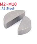 Heavy Duty Steel Woodruff Keys Set Covers M2 M2.5 M3 M4 M5 M6 M8 M10 Sizes Shaft Hub Connection Hardware High Torque Capacity Rust Proof Finish Fits Perfectly In Slots Prevents Slip Build Tough Components Reliable Performance Top Shelf Fasteners, M2-M10 A3 steel woodruff key
