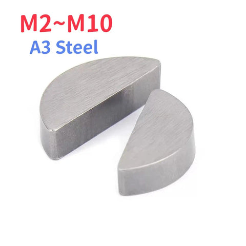 Heavy Duty Steel Woodruff Keys Set Covers M2 M2.5 M3 M4 M5 M6 M8 M10 Sizes Shaft Hub Connection Hardware High Torque Capacity Rust Proof Finish Fits Perfectly In Slots Prevents Slip Build Tough Components Reliable Performance Top Shelf Fasteners, M2-M10 A3 steel woodruff key