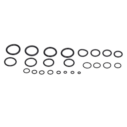 1200 Piece Nitrile Rubber O Ring Sealing Gasket Kit With 24 Common Sizes Black O Rings displayed in size order