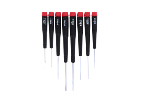 Precision Slotted Screwdriver Set in Canvas Pouch, 8 Piece with Exact Fit Tips, Hardened CRM72 Blades, durable and pro grade