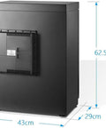Top Tier 3D Printer Filament Dryer Box With Smart Auto Humidity Control And Zap Ptc Heating For Two Spools side view dimensions 62.5cm x 43cm x 29cm.
