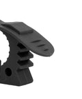 Side view of Heavy Duty Rubber Clamp Mount for Roof Rack Shovel Holders Four Pack 30 to 40mm Clamps with textured grip