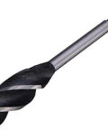 Killer Cut 11 Piece Hex Shank Wood Drill Bit Set 10mm To 32mm Four Slot Spiral Bore Hole Twist Drills with a black carbide tip.