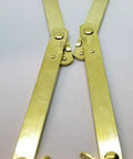 Pair Of Antique Brass Drop Front Desk Lid Stays Hinges For Mailbox Trunk Chest Steamer, Heavy Duty Steel Plated Inside Mount With Strong Friction