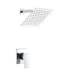 Shower Trim Kit With Rough-In Valve And Square Stainless Steel Rain Showerhead Polished Chrome No Fuss Install Bath Shower System