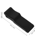 Two Piece Flexible Draw Latch for Boat Compartments and Automotive Storage Cabinets, black rubber, dimensions shown