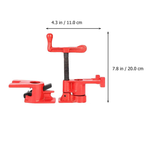 Heavy Duty Half Inch Woodworking Pipe Clamps With Rubber Protection Sleeve Quick Grip Vise For Frame Assembly Metalworking And Job Site Builds Stay Locked In Tight, showing dimensions.