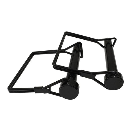 Two Pack Beefed Up Heavy Duty Black Trailer Hitch Pin Lock For Towing Coupler Quick Release Five Sixteenths By Three And A Half Inches Drawbar Clip And PTO Locking Pin For Tractor Tow Hitches in black finish