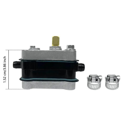 Fuel Pump 98766C1 Replacement For Outboard 2 Stroke 30 To 300 HP with clamps and size measurement shown