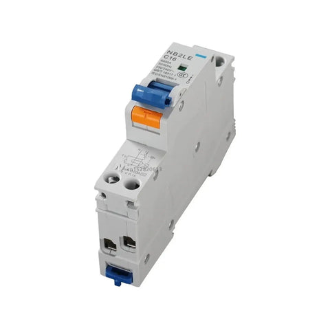Heavy Duty 40 Amp Curve B Rcbo Circuit Breaker Featuring Single Pole Plus Neutral Ac Leakage Protection For No Fuss Din Rail Snap In Install Dual Short Circuit Overload Guard, side view