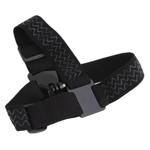 Adjustable Action Camera Head Strap Mount for hands free use, secure wearable head belt compatible with popular cameras
