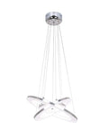Nature White LED Acrylic Pendant Light Fixture With Three Ring Design For Dining Room And Kitchen Island 33W Modern Ceiling